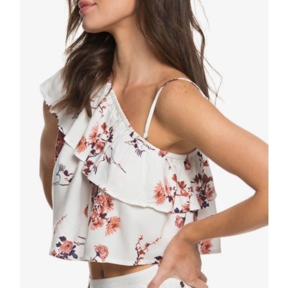 Roxy Lynnette Floral One Shoulder Crop Top | Small - Picture 1 of 14